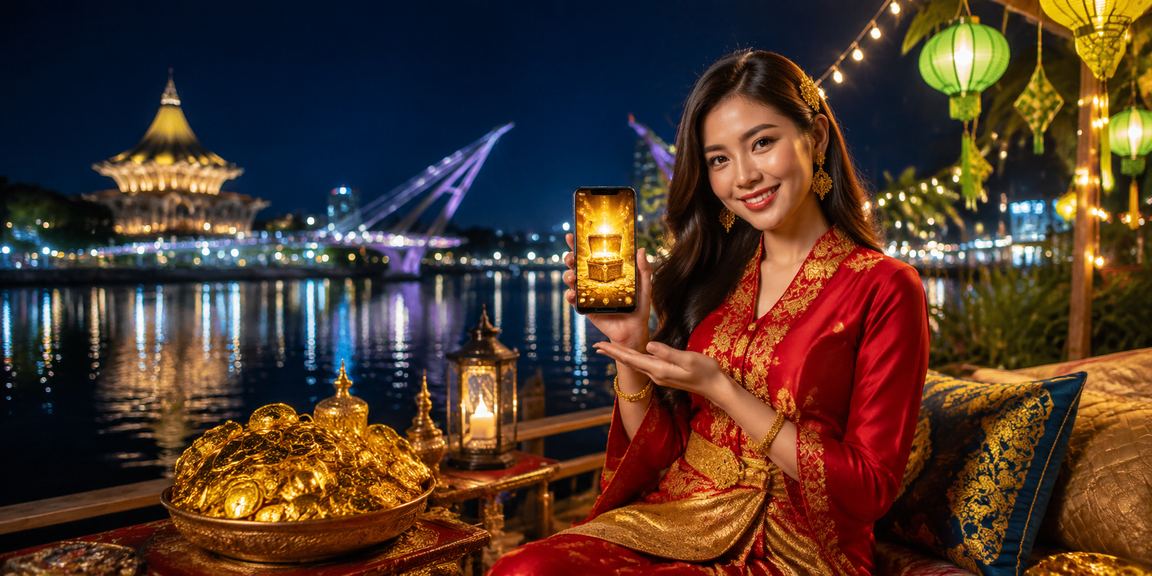 Pengguna gdslot888 Kuching memasang aplikasi Android semasa perayaan